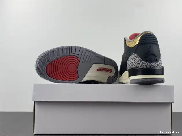 MaikeSneakers WMNS Gold Black 3 CK9246-067 Air Jordan 0530